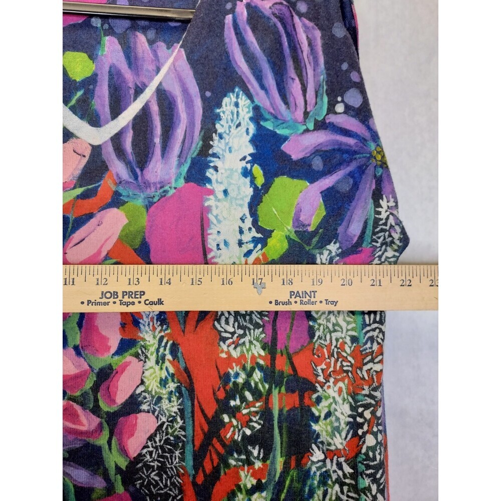 Claire Desjardins Tunic Top Women's M V-Neck Floral Abstract Garden Artsy Boho - Picture 16 of 16